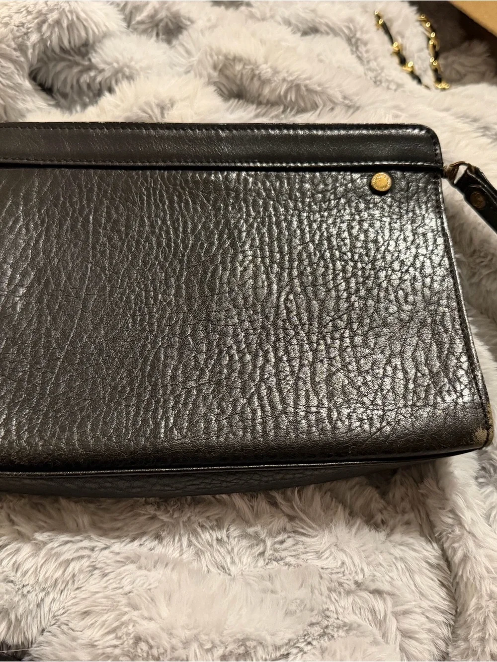 Burberry Black Leather Wristlet Clutch